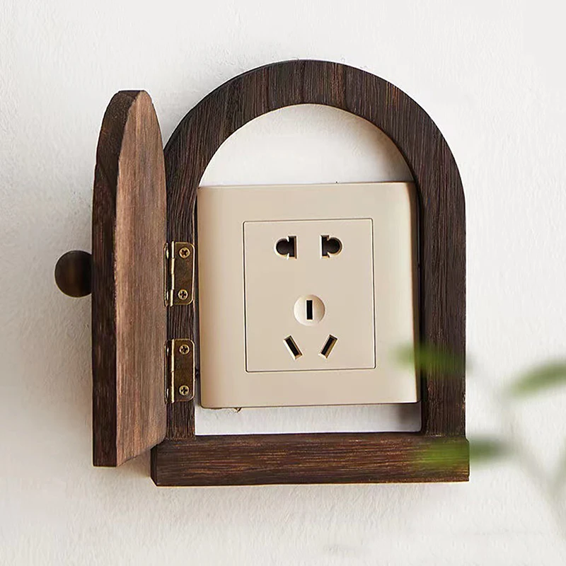 Solid Wood Switch Protective Cover Wall Mounted Home Socket Decorative Frame Protective Cover Electric Shock Proof Cover Button