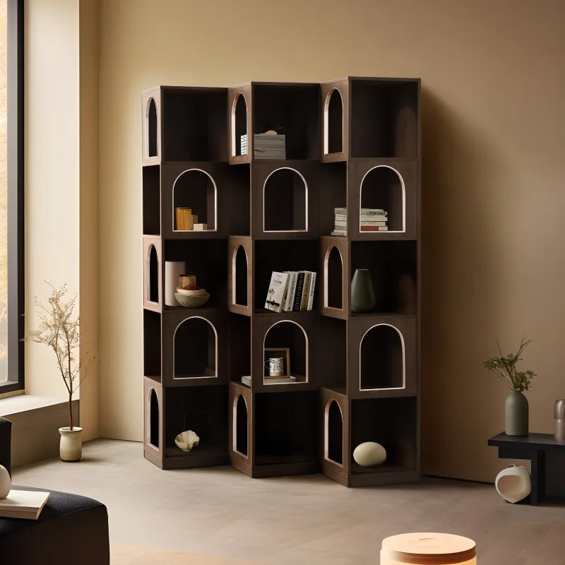 

Light Luxury Medieval Reading Bookshelf Floor To Wall Metal Arch Storage Bookcase Shelf