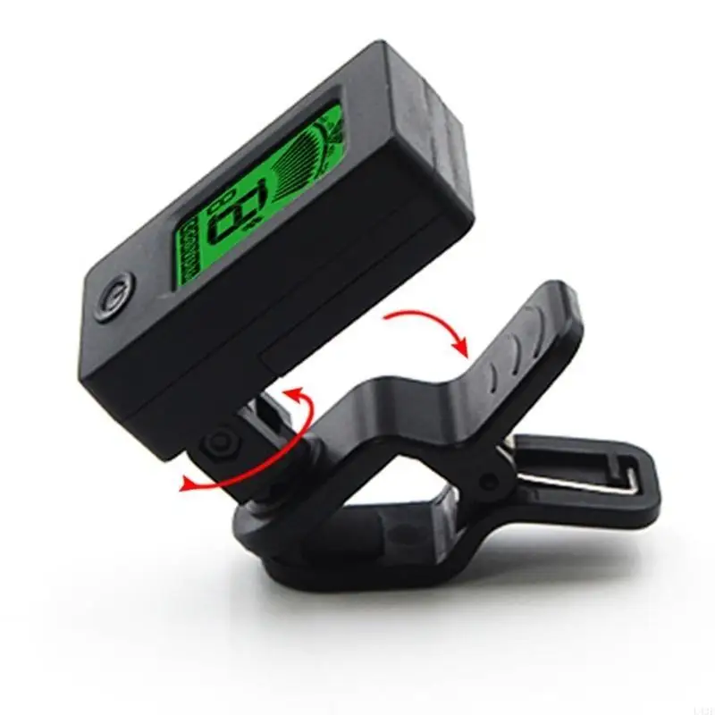 Guitar Tuner Clip on, Digital Electric Tuner with LCD Display, Guitar Capo Metronome Rotatable Musical Instrument Tuner 