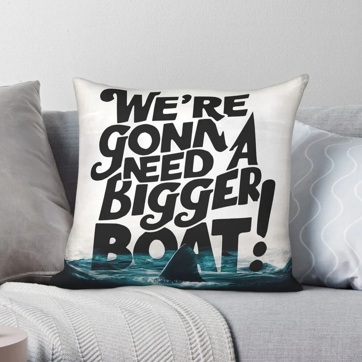 Jaws You're Gonna Need A Bigger Boat Square Pillowcase Polyester Linen Velvet Printed Zip Decorative Sofa Seater Cushion Case