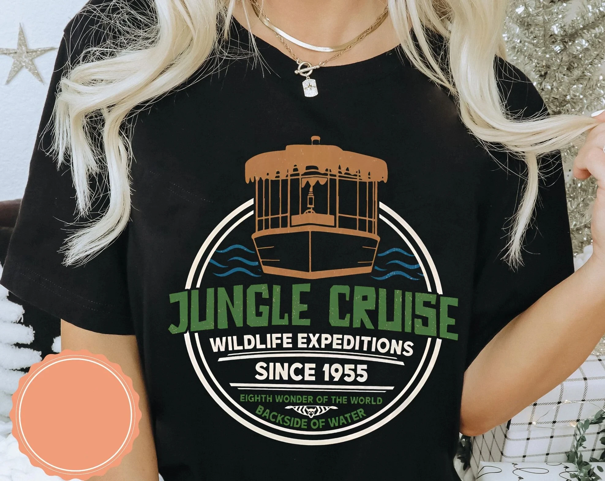 

Retro Jungle Cruise Water Journey Back View T-shirt, Disneyland Family Vacation T-shirt, Disneyland Family Gift