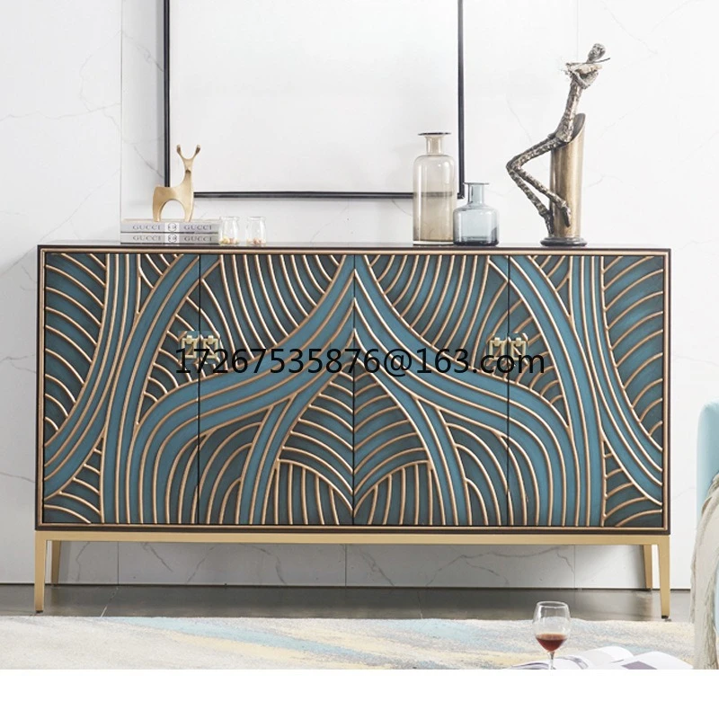 Scarpiera in legno massello con ingresso di lusso leggero, scarpiera di grande capacità, armadio laterale per sala da pranzo, soggiorno domestico