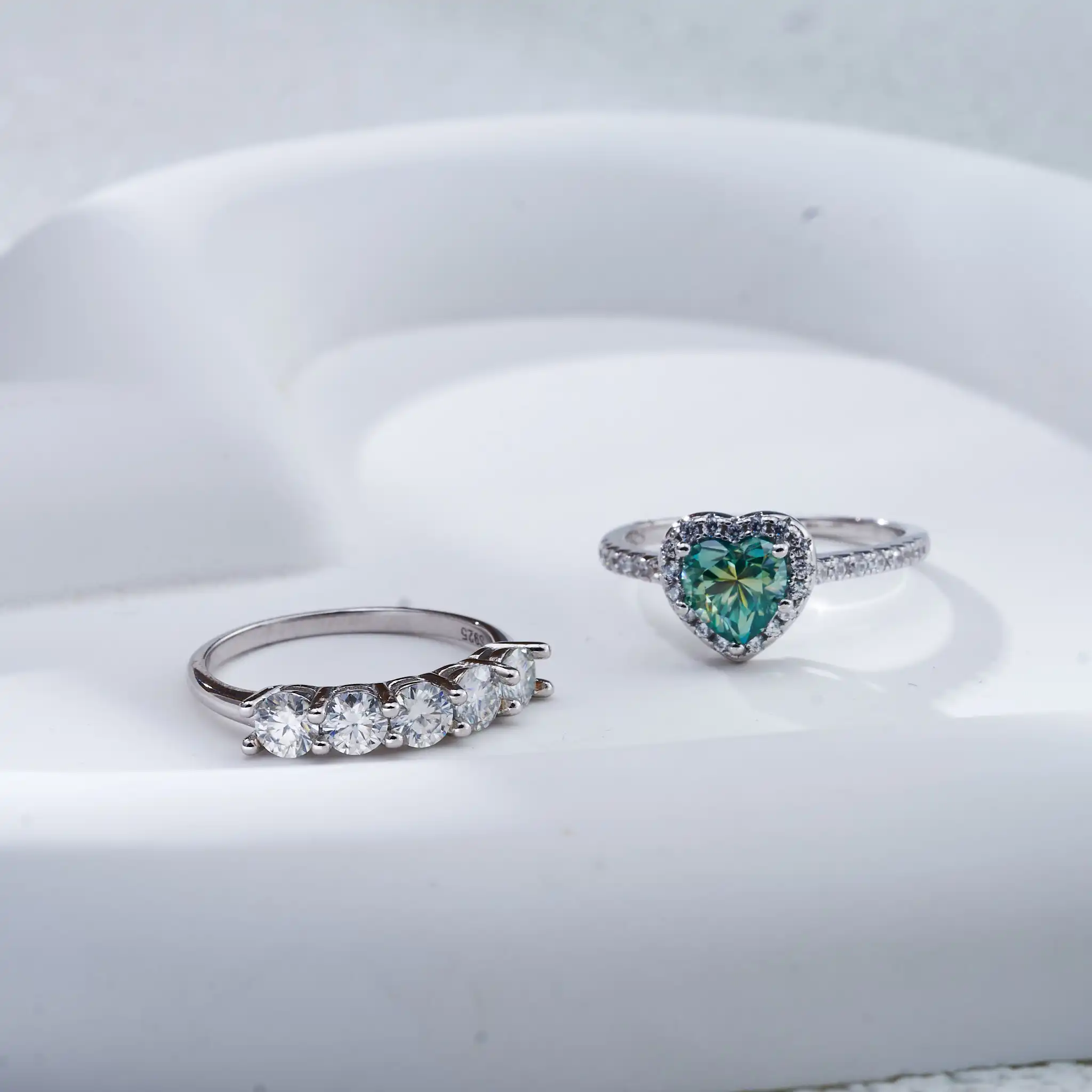 2.5ct moissanite feminino anel de casamento conjunto d cor vvs1 925 prata esterlina luxo noivado jóias finas presente atacado