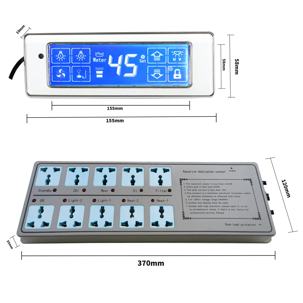 Smart touchscreen aquarium with temperature control, basic aquarium accessories sample