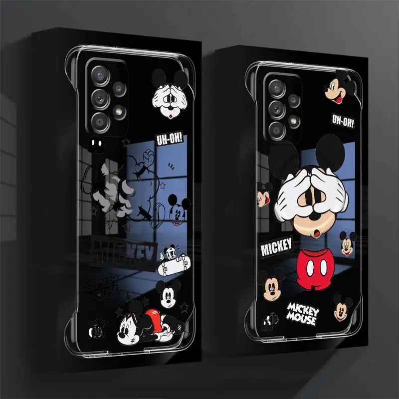 phone case for Samsung Galaxy A52 A14 A51 cases A13 A55 A52s A15 A53 borderless cooling clear funda Minnie Balloon Mickey Mouse