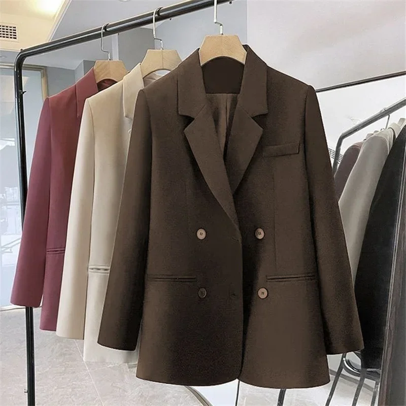 Herbst Damen Blazer Vielseitig Kombinierbar Lässiger Umlegekragen Langarm Anzugjacke für Damen Oberbekleidung Bürodamen Blazer – Detail 2