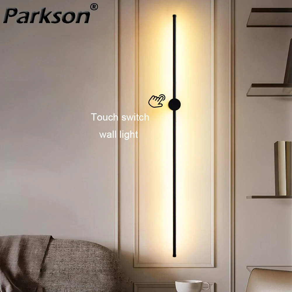 

Modern LED Wall Lamp Touch Switch Long Light Fixture Bedside Wall Sconce Indoor Lighting Living Room For Home Decor 100cm 120cm