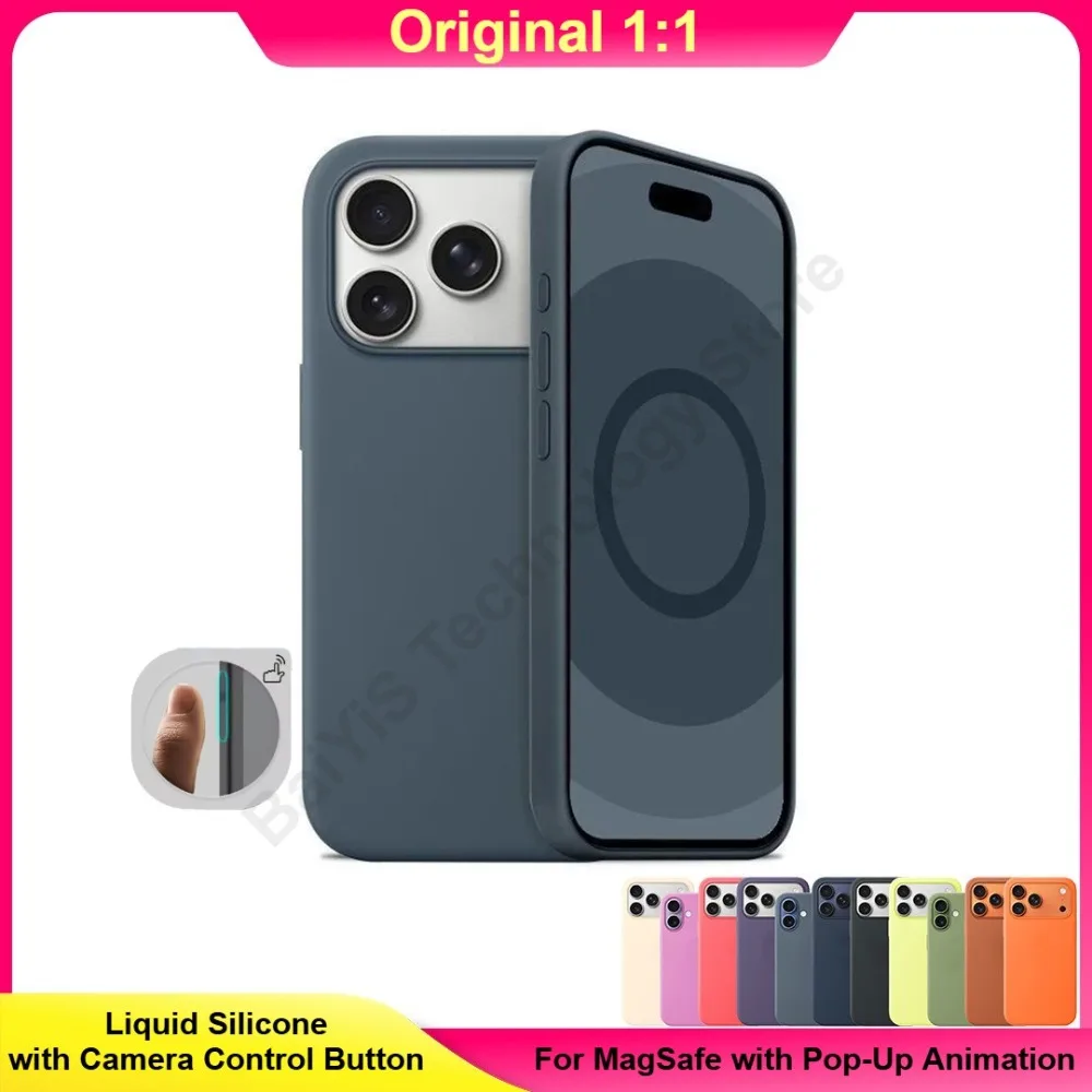 Coque en silicone liquide de qualité supérieure, respectueuse de la peau, pour iPhone 17 Pro Max, compatible MagSafe, protection contre les chutes