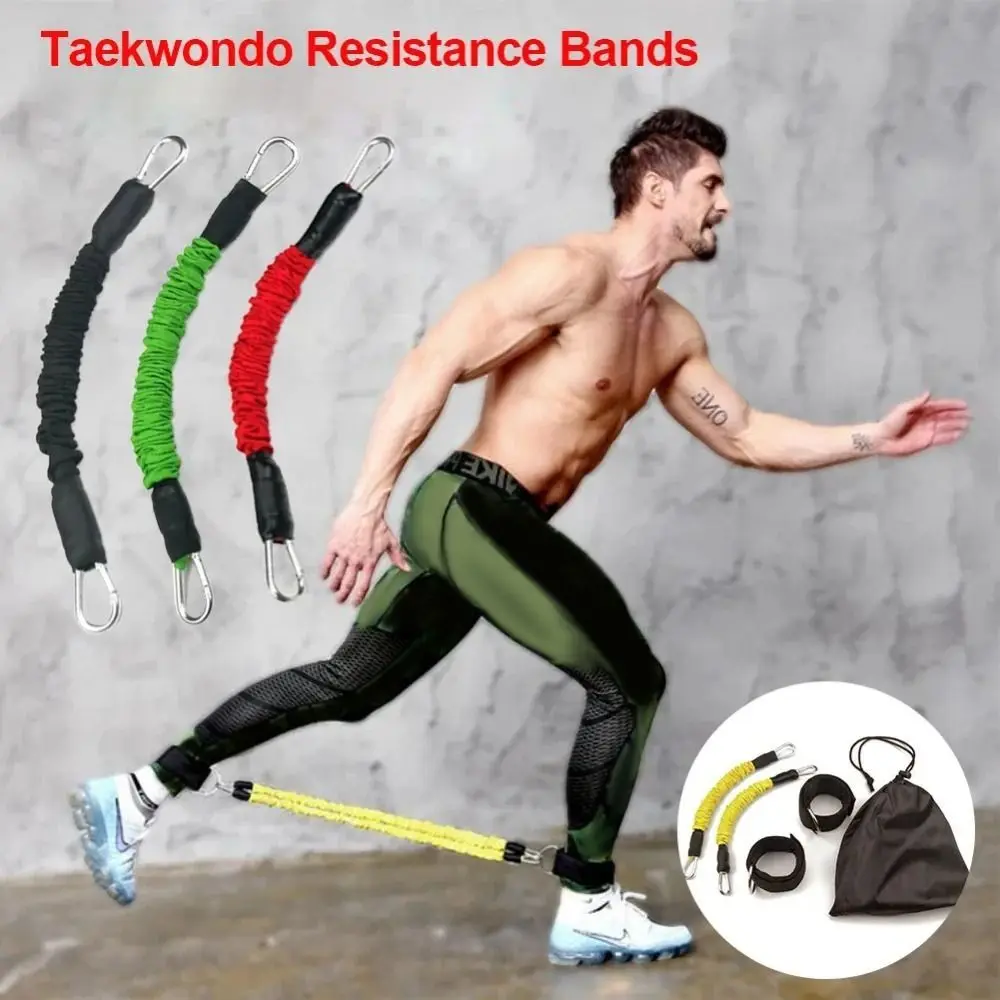 

20LB-80LB Taekwondo Training Belt Thicken Elastic Ankle Pull Rope Anti-Break Latex Resistance Bands Fitness Training
