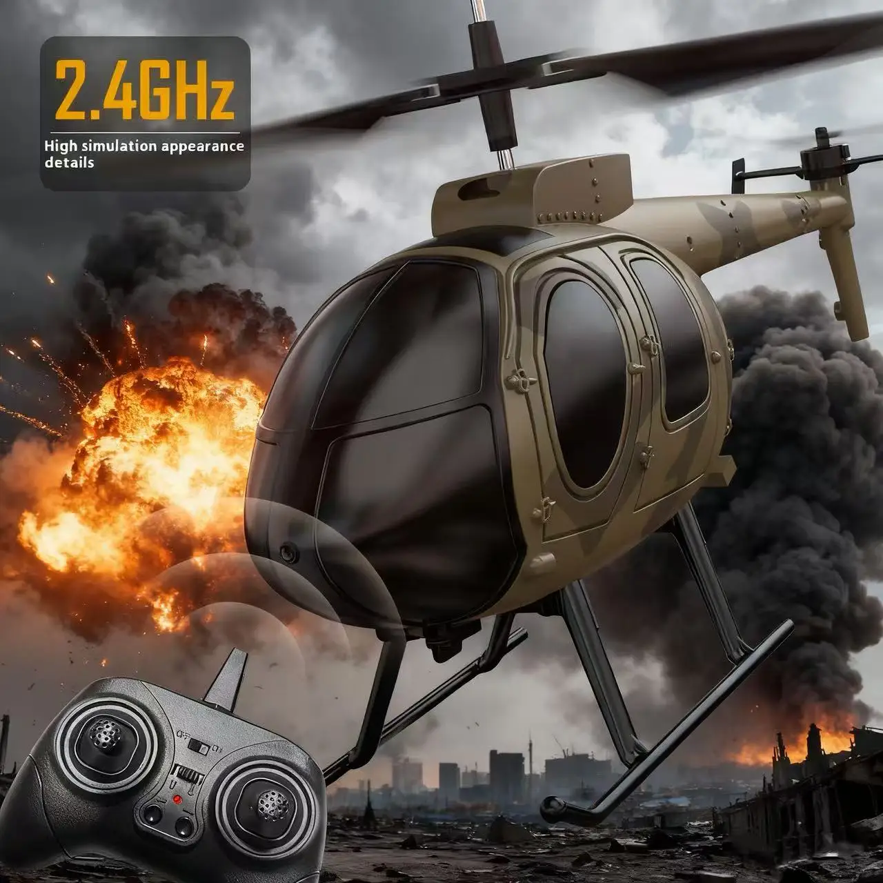 リモコン航空機モデルのおもちゃ 男の子へのギフト スケール RC ヘリコプター 6 軸ジャイロ安定化 簡単なワンクリックの離陸/着陸