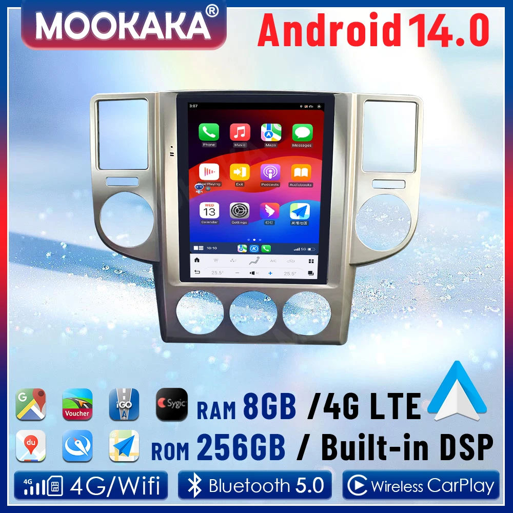 Android 14 Car Radio For Nissan X-Trail T30 2008-2010 CarPlay GPS Navigation DSP 10.4 Inch Multimedia Stereo Player Tape Recorde
