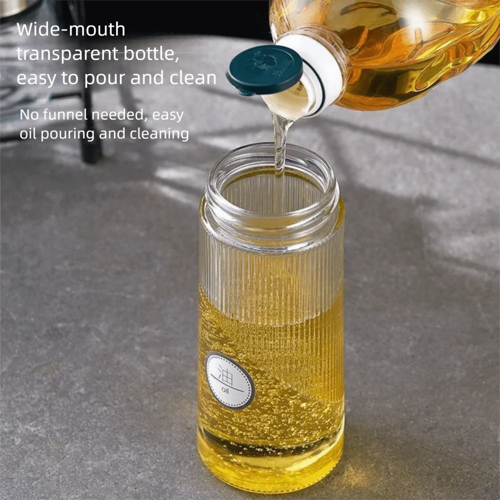 Olla de aceite de cocina a prueba de fugas, vertedores sin goteo, botella de condimento líquido resistente al calor, sello giratorio, jarra de salsa de soja antideslizante para restaurante