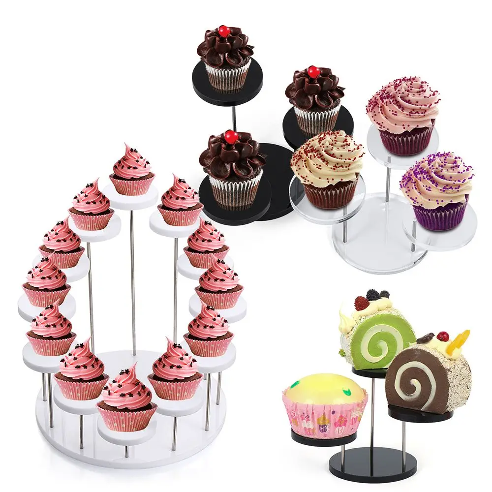 Acrylic Display Stand Jewelry Organizer Showcase Cupcake Stand Cake Dessert Storage Rack Holder Party Decor