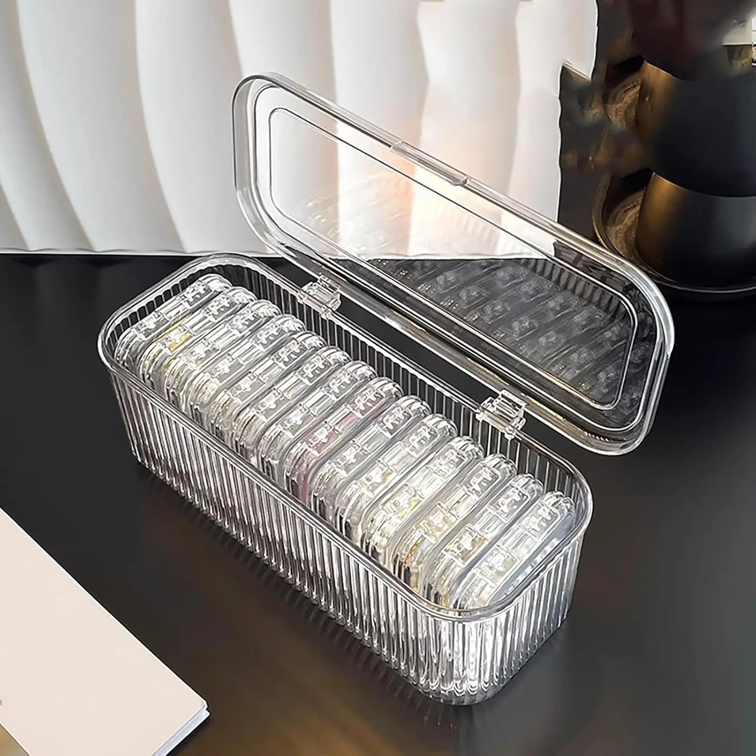 Transparent Acrylic Crystal Jewelry Box & Organizer - 1 Pack Lightweight Covered Storage for Dresser Organization, 12 Portable Anti-Tarnish Compartments for Earrings, Rings, Necklaces, Acrylic Crystal Jewelry Boxes & Organizers, Organize Jewelry