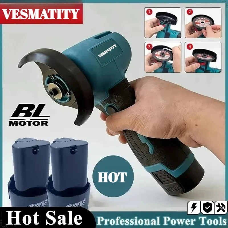Cordless Miniature Rechargeable Mini Angle Grinder Cutting Blade Polishing Grinder for Cutting Diamond  For 18V-20VBattery
