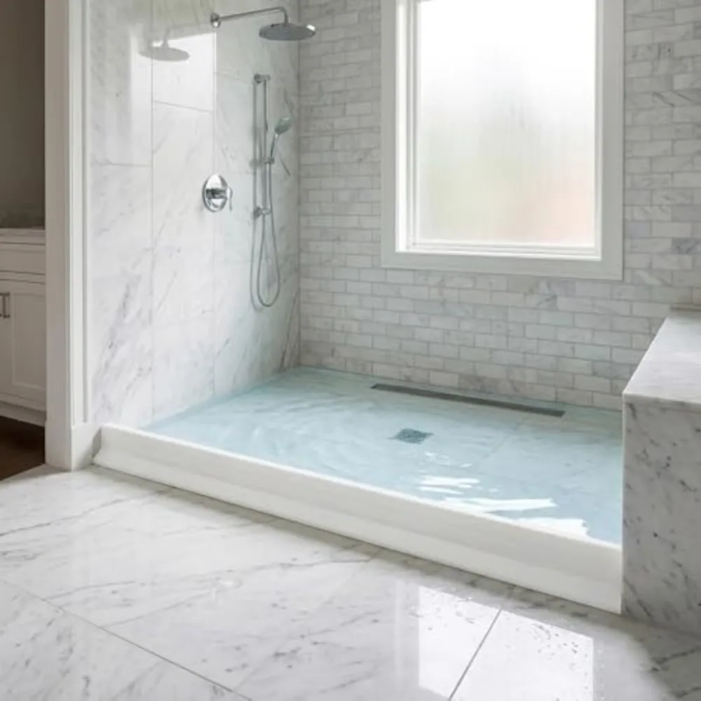 7cm Height Shower Water Barrier Self Adhesive Easy Install Water Stopper Strip Flexible Sink Edge Sealing Strip