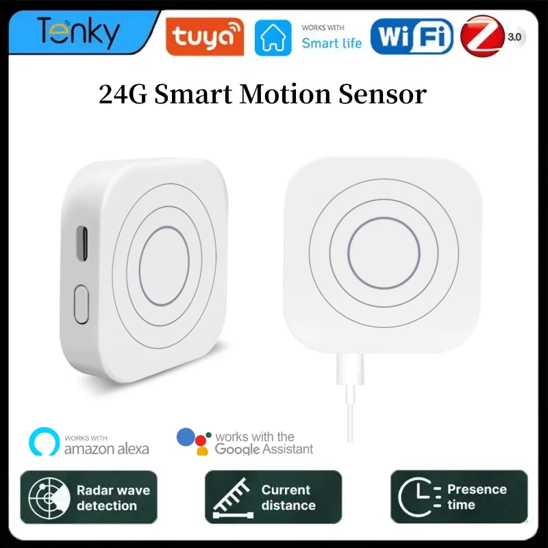 24G TUYA Zigbee/Wifi Motion Sensor Human Presence Sensor Millimeter Wave High Sensitive Motion Detector Via Alexa Google Home