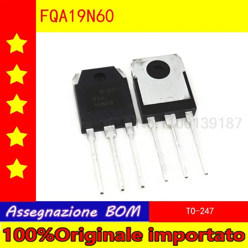 

10pcs/lot FQA19N60 19N60 TO-247 FET N Channel 600V 18.5A