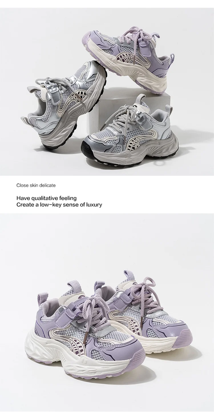 Girls' Shoes and Sports Shoes Spring/Summer 2025 New Style Children's Mesh Upper for big kids Girls Soft Soles Summer