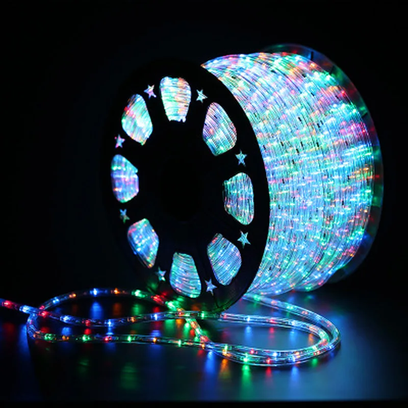 10M AC220V/Battery LED Strip Lights Outdoor Street Garland Rope String Lights Decorations for House Garden Fence Christmas Tree