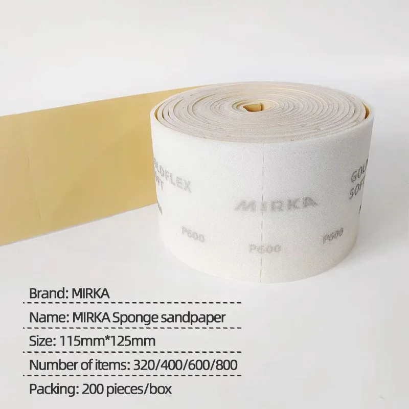 MIRKA-Gold Esponja Lixa Rolo, Mocha Mão Rasgo, Polimento Flexível, Bloco De Areia, Automotivo, Indústria, Moagem