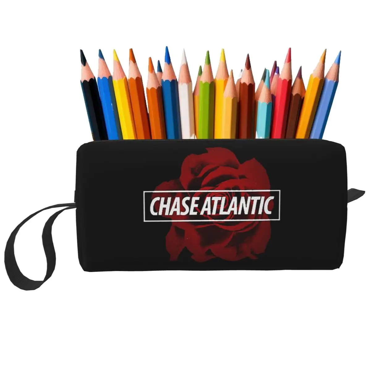 Chase Atlantic Rose Logo Pencil Case for Boys Girls Pen Box Pencil Bag Stationery Supplies Women Cosmetic Bag