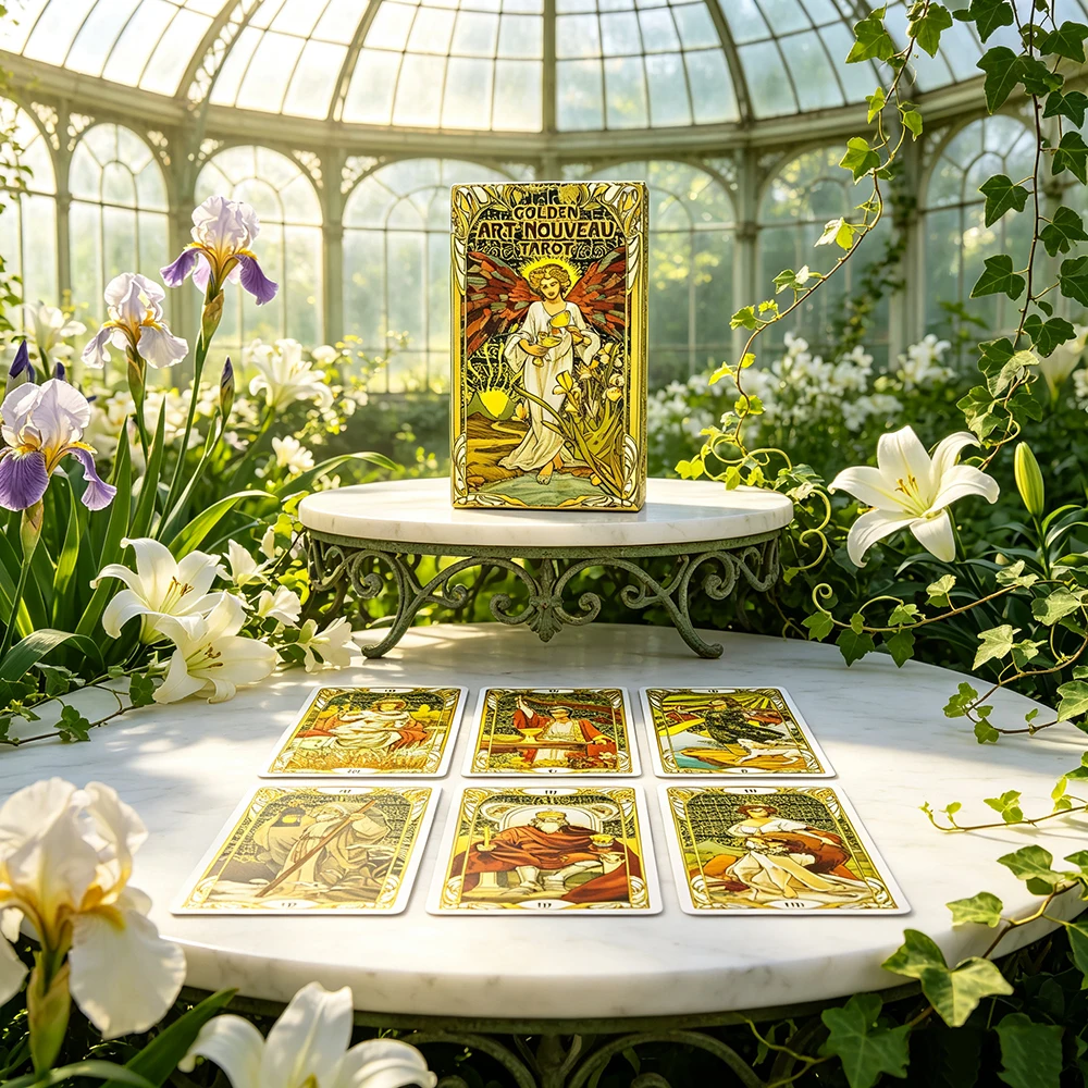 Gouden Art Nouveau Tarotkaarte - Board Game Oracle recensie en prijs