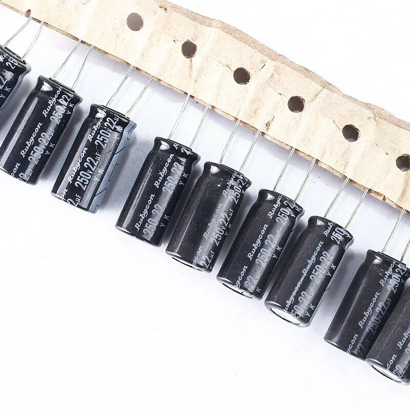 10pcs RUBYCON YK 22mfd 250v 22uf 10x20mm electrolytic Capacitor 85℃