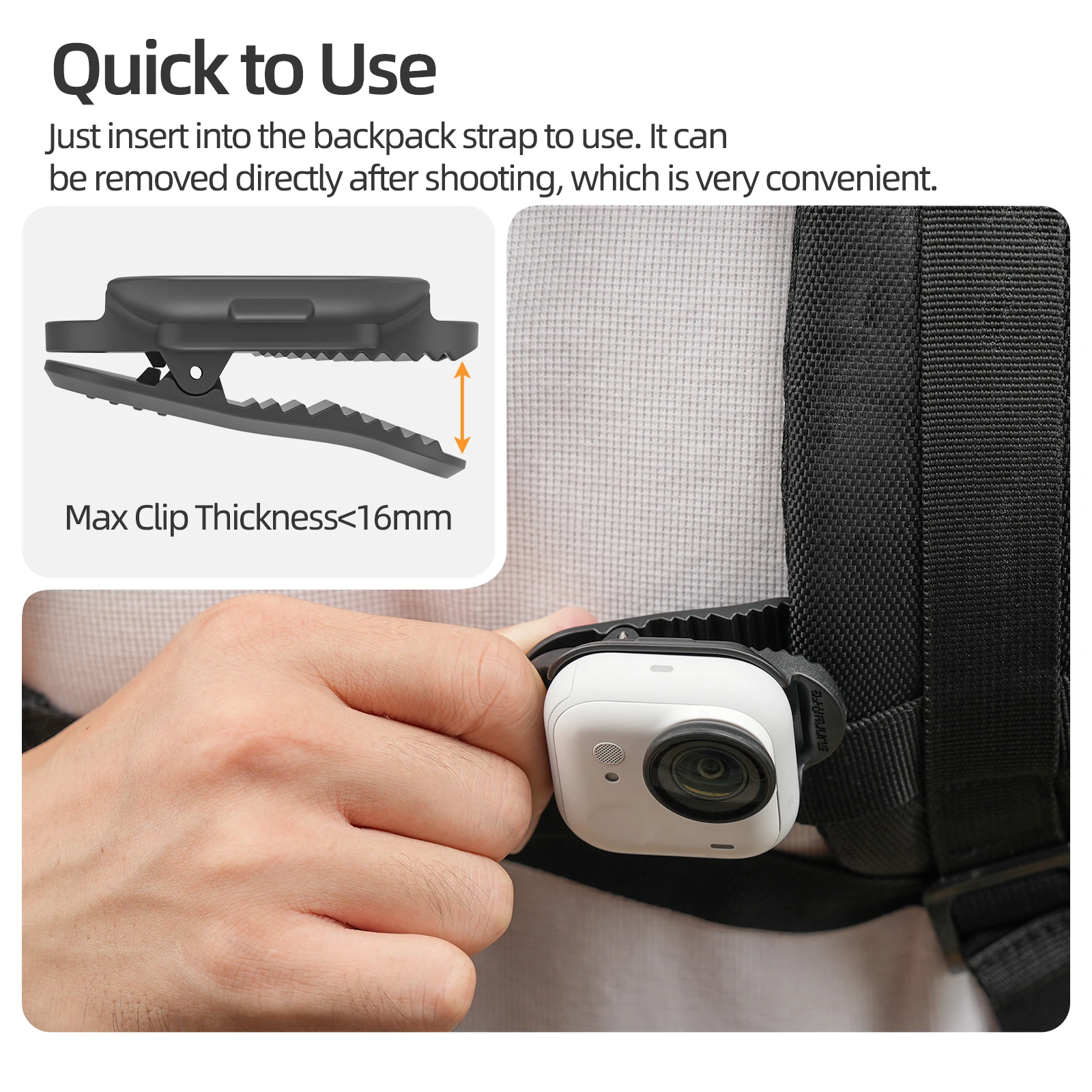 Magnetyczny uchwyt na aparat z szybkozłączką, klips do czapki sportowej, mocowanie kamery z szybkozłączką do akcesoriów Insta360 Go Ultra — zdjęcie produktu 5