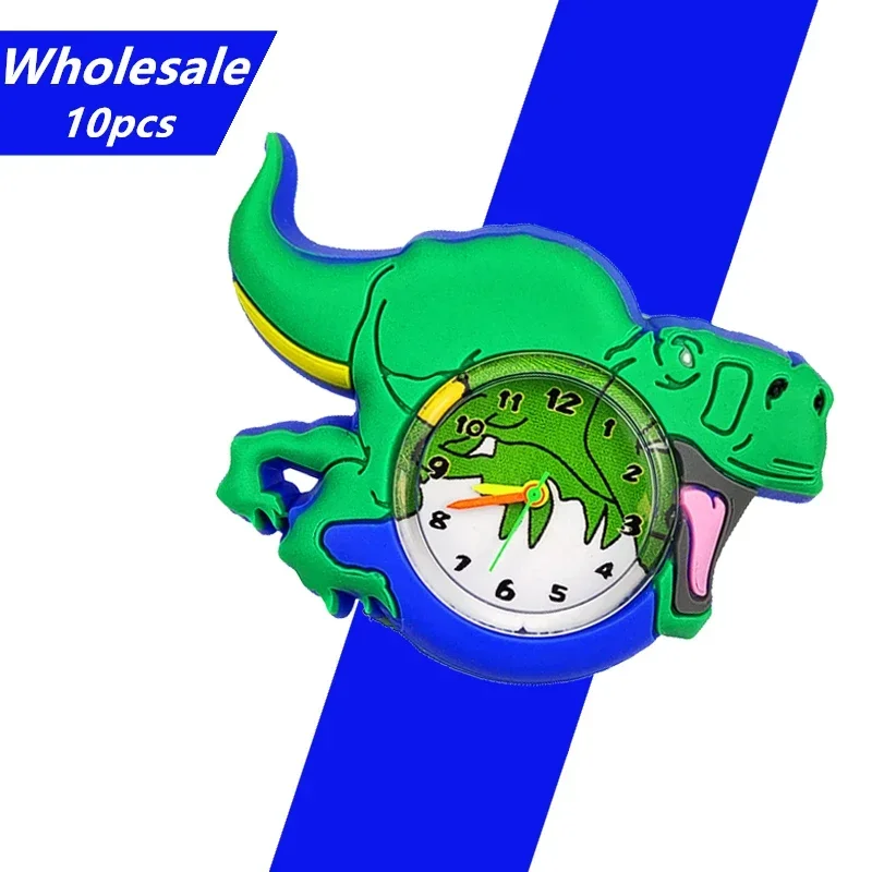 10pcs Wholesale Dinosaur Children Watch 3D Unicorn Lion Shark Toy Kids Watches Students Clock Baby Christmas Gift for Girls Boys