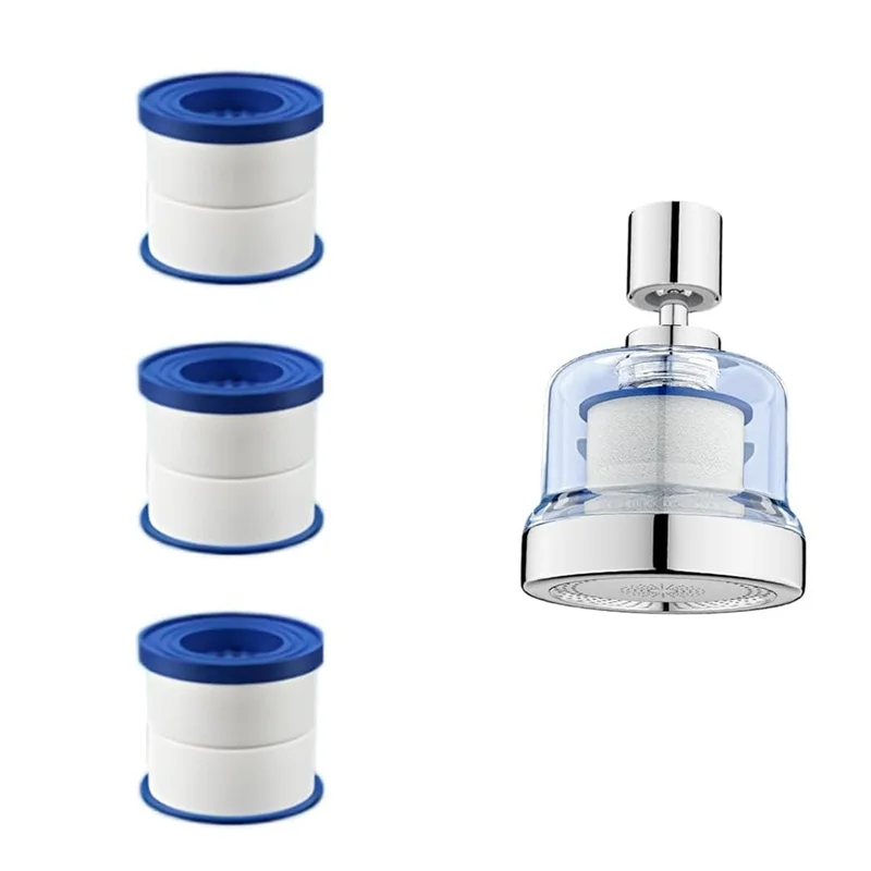 

Фильтр для воды ETRT для смесителя для раковины, вращающийся фильтр для воды с 3 сменными фильтрами для кухни и ванной комнаты