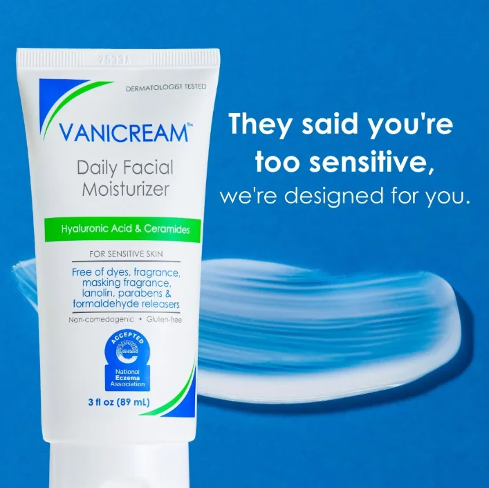 VANICREAM Daily Facial Moisturizer 89ml Brand Hyaluronic Acid Ceramides Cream For Sensitive Skin Non-Greasy Renew Skin Cream