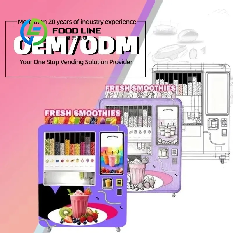 Automatic Frozen Smoothie Vending Machine Self Service Beverage Kiosk For Street Side Outdoor And Indoor Business