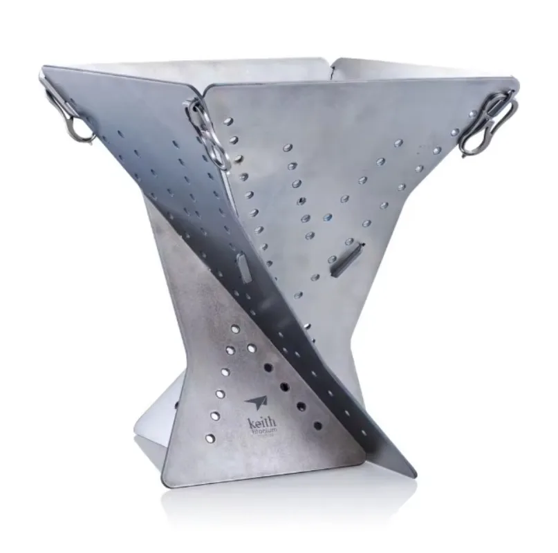 

Lightweight Titanium Camping Wood Stove Foldable Fire Pit Outdoor Furniture Set Bag Packed Cookware