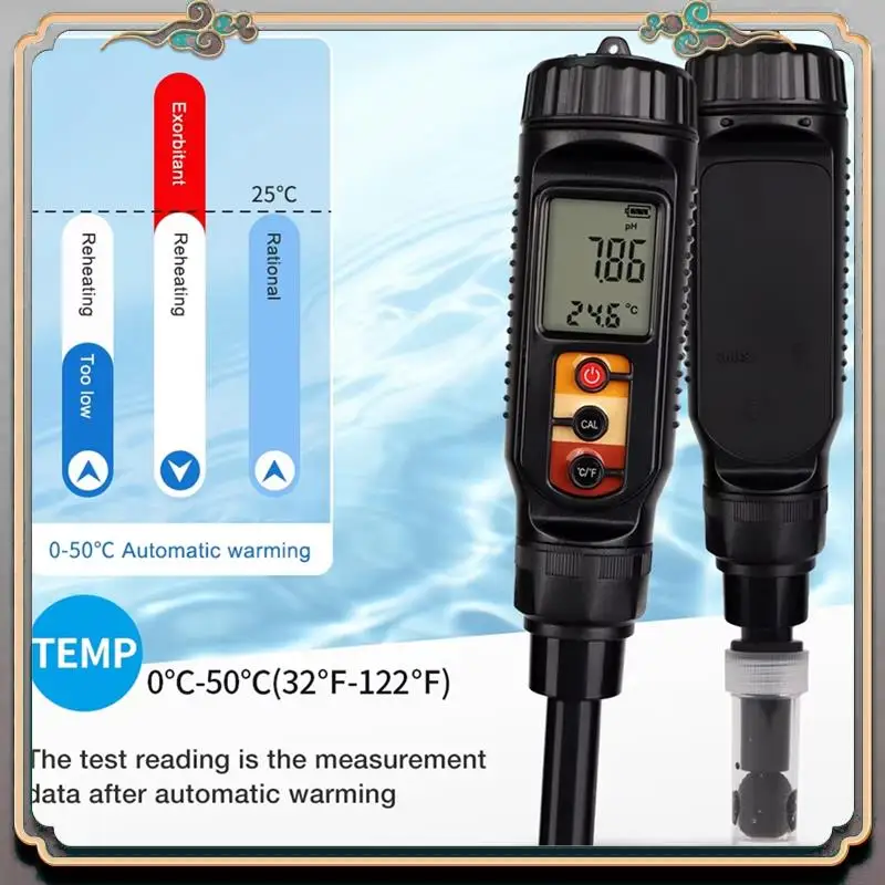 دائم الرقمية الغذاء مقياس درجة الحموضة 0.00-14.00 التربة العجين PH/كاشف درجة الحرارة للحوم الجبن الخبز محلل متر