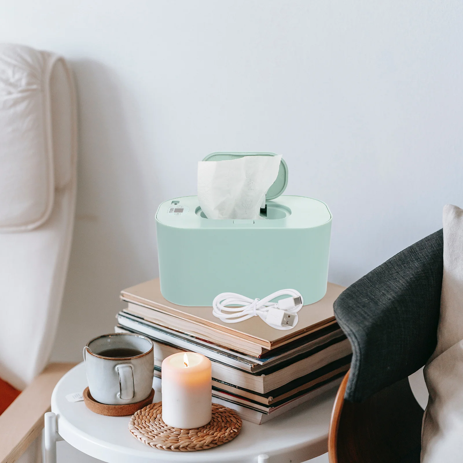 

Intelligent Wet Wipe Warmer Polypropylene pp Material Baby Wipes Machine Newborn USB Heater Temperature Control