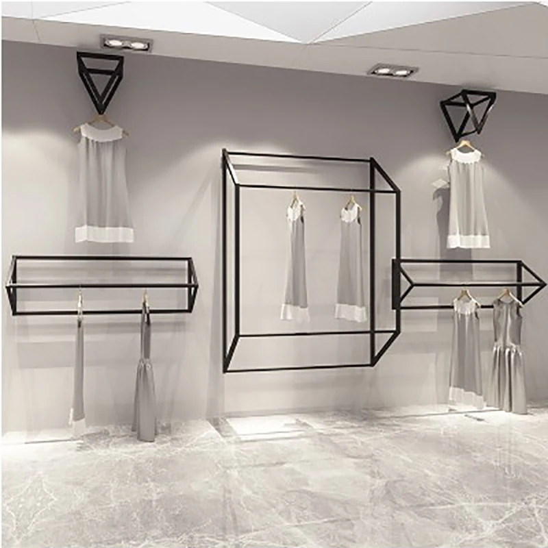 Boutique Hanger Clothing Rack Stand Wall Hallway Standing Clothing Rack Space Saving Percheros Pared Furniture Living Room L