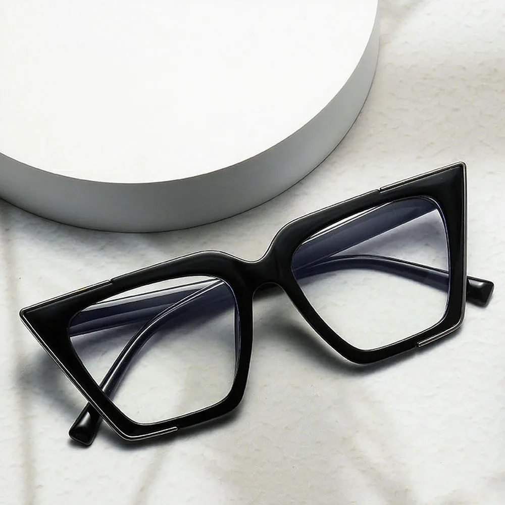 

KLASSNUM трендовые очки «кошачий глаз» в большой оправе, блокирующие синий свет, винтажные роскошные оптические очки для выступления на сцене