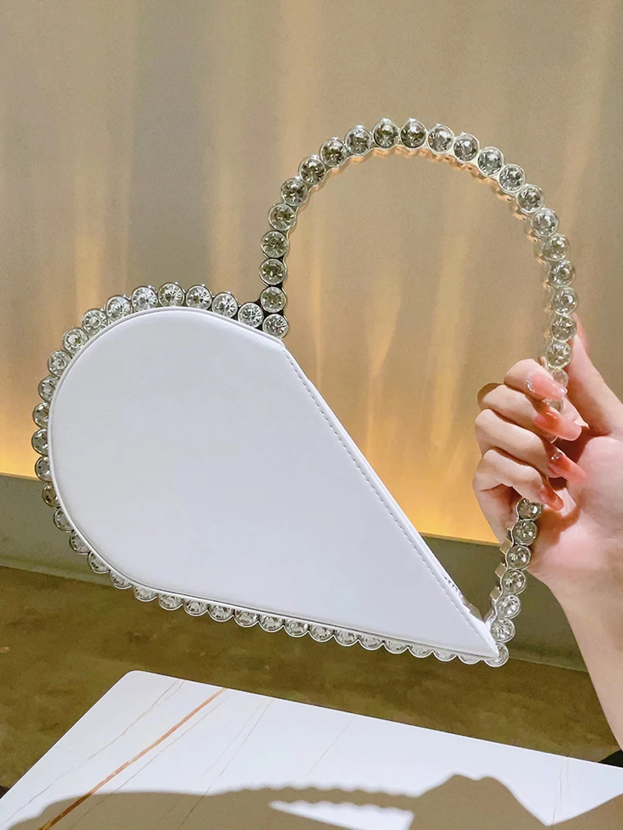 Mini Heart Shape Evening Bag Trendy Wedding Clutch Purse Women\'s Elegant Handbags For Party Prom