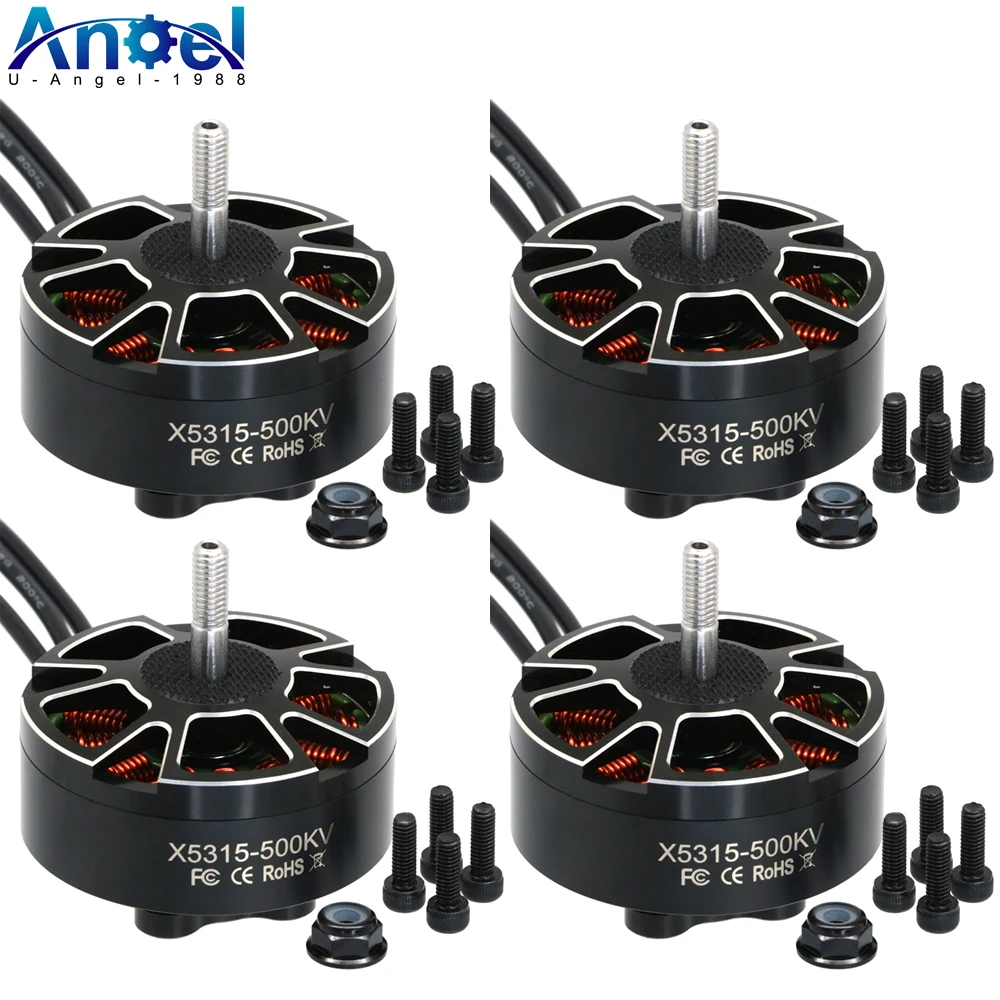 

4 шт./лот Angel X5315 5315 250kv 340kv 420kv 500kv 4-8S 4 мм вал бесщеточный двигатель для RC FPV аксессуары для дронов