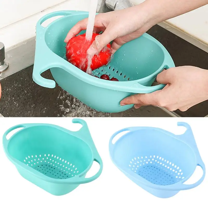 Kitchen Sink Strainer Basket Household Multifunctional Vegetable Washing Colander Corner Sink Filter With Hook Berry Colander