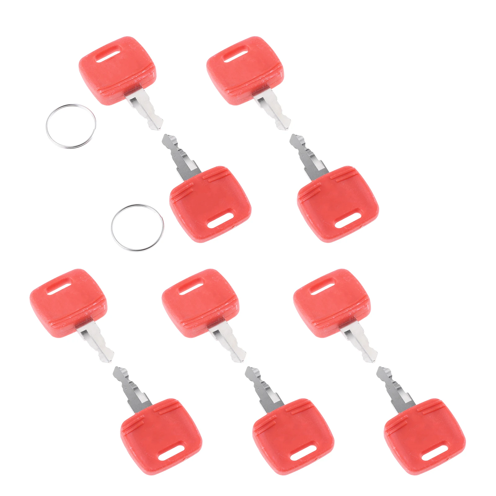 10pcs Ignition Keys w/ 2 Keychains Fit For Farm Tractors 110 TLB 3120 Sprayers Crawler Loaders