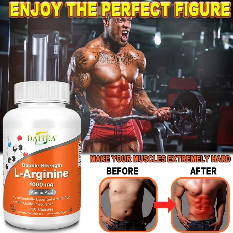 Daitea L-Arginine Promotes Muscle Growth Enhances Fitness Performance Hormone Stimulation Supports Energy Endurance