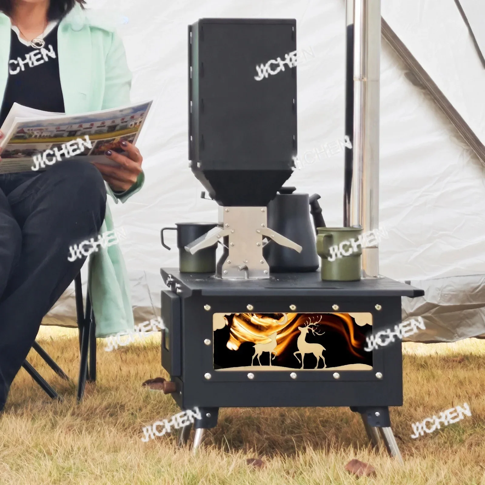 

XQCross-border Открытый Кемпинг Дрова Намет Плита Отопление Дрова Пикник Складные Ножки Складной Стол Доска