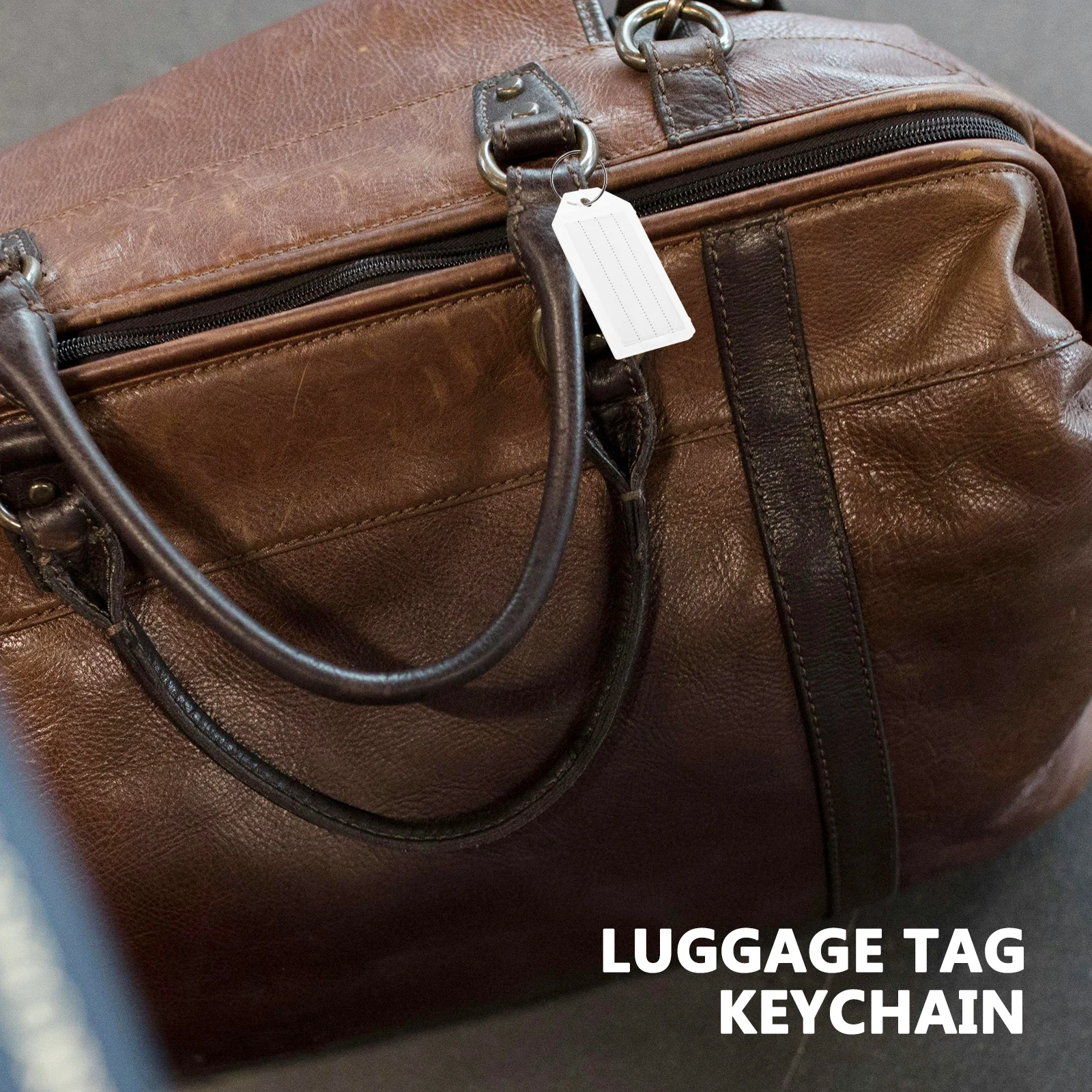 

100Pcs Key Tags Luggage Identification Blank Plastic Travel Suitcase Baggage Label Tags with Split Rings Bag Tag