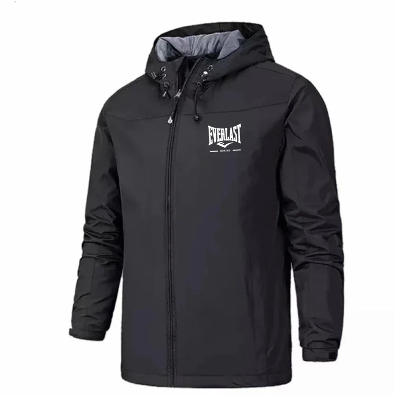 

Spring and Autumn's New Outdoor Sports Hooded Jacket for Men, a Fashionable Windproof and Waterproof Zipper Trench Coat