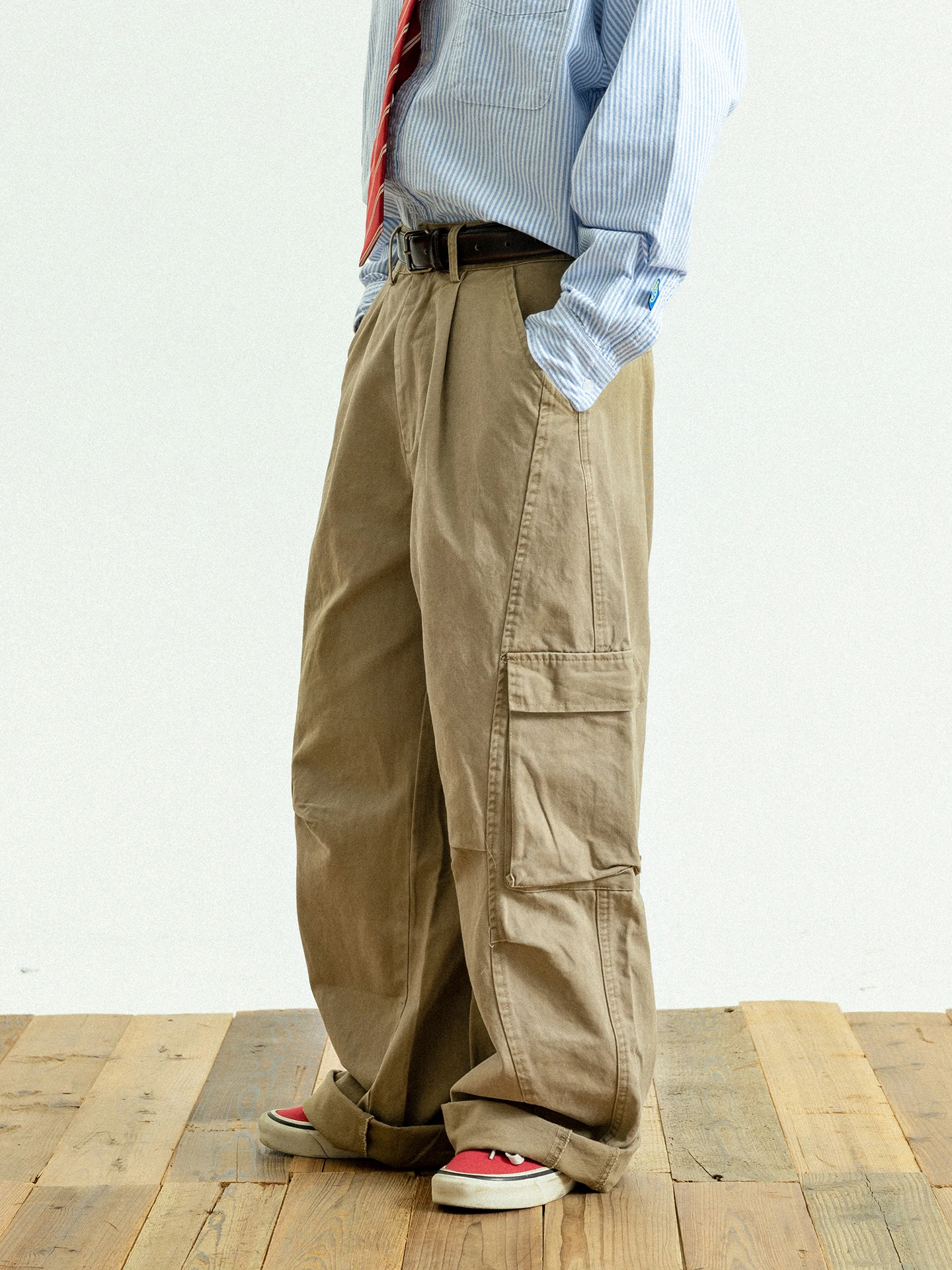 

GoodNorth Vintage Washed Workwear Pants Loose Straight Casual Trousers Unisex Classic Style Cotton Non-Stretch Comfortable