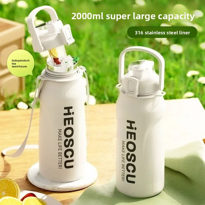 Large-capacity Stainless Steel Insulated Cup - Outdoor Sports Portable Water Bottle - 34oz, 51oz, 68oz Cold/Hot Water Bottle