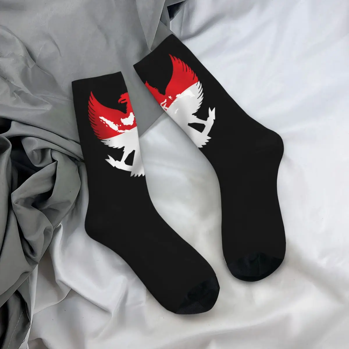 Happy Male Men Socks Casual Garuda Pancasila Eagle Indonesia Indonesian Red White Sock Sport Women's Socks Spring Autumn Winter