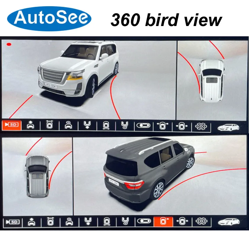 suit original OEM monitor for Nissan Patrol Armada 360 camera bird eye panoramic view Front rear mirror Surround parking reverse